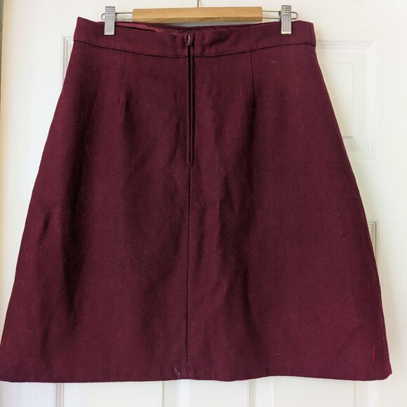 Modcloth Maroon Knee-length Wool Blend Skirt - Size L - Picture 7 of 8